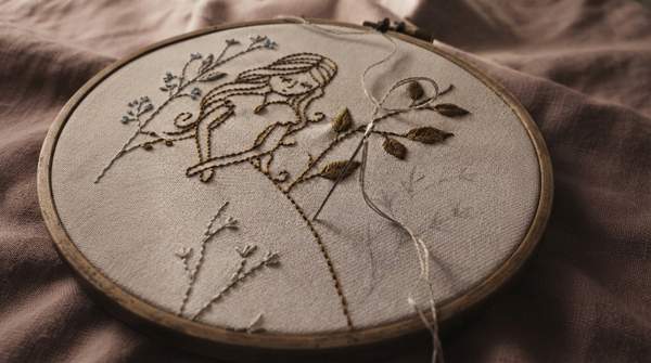 Editorial illustration for From Altar to Atelier: How Goldwork Embroidery Went From Power to Couture