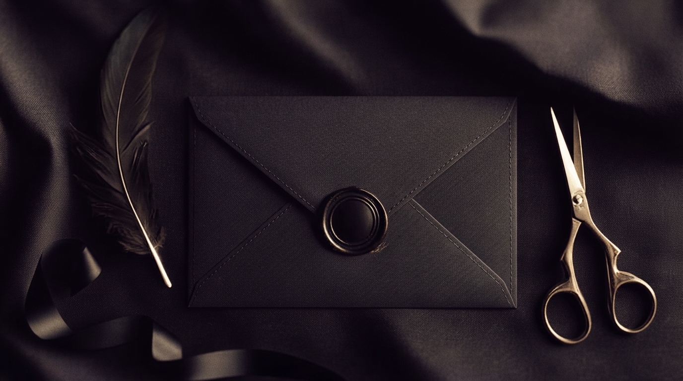 Editorial illustration for From Envelope to Experience: How Couture Invitations Became the Collection's First Clue