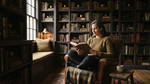 Editorial illustration for From Grand Rooms to Hidden Nooks: Designing a Library That Fits Your Home